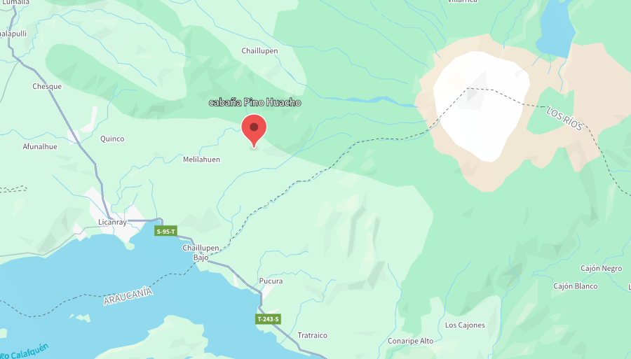 Ubicación de la cabaña en el mapa